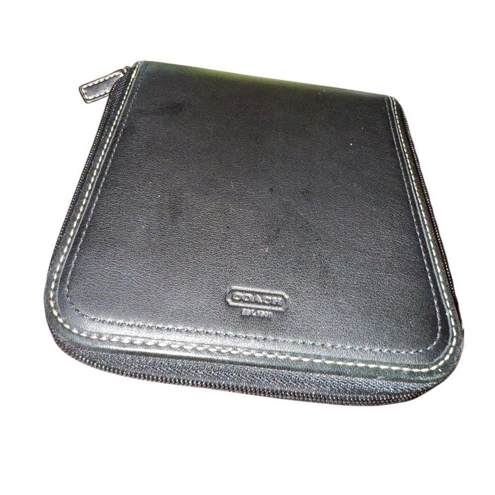 Vintage ▶️ COACH ◀️ Black Leather Travel CD Case - Picture 5 of 8